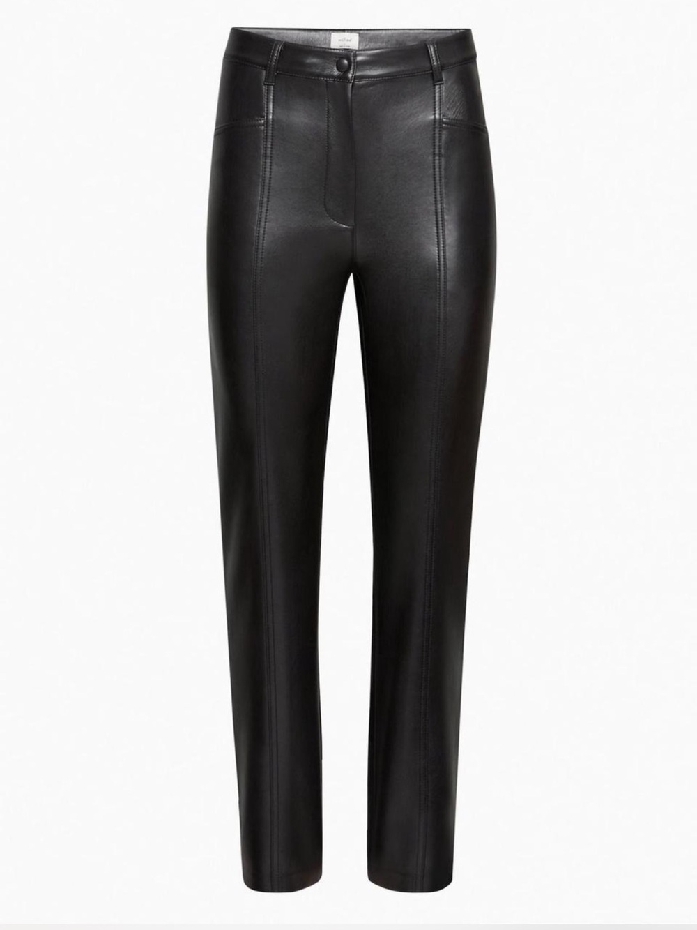 Aritzia Wilfred Rebel Pant -  Black Faux Leather Straight-Leg Pants
